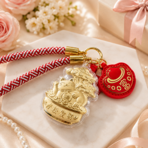 The Lucky Fortune Cat Gold Keychain