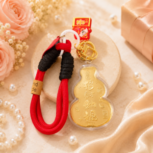 The Golden Hulu Fortune Gourd Gold Keychain