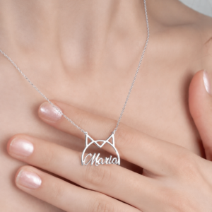 The "Forever Feline" Customized Name Necklace | Personalized Cat Silhouette Name Necklace