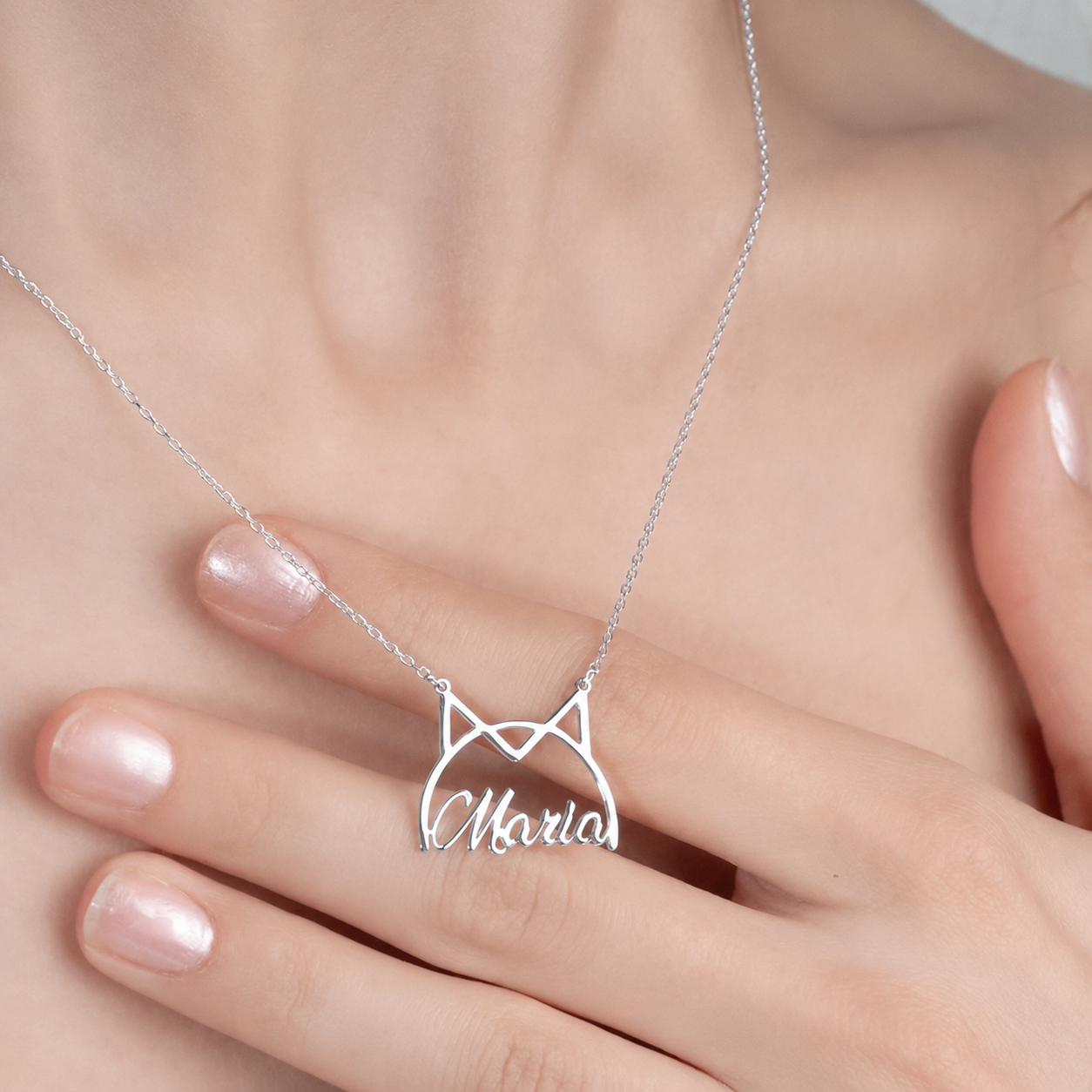 The "Forever Feline" Customized Name Necklace | Personalized Cat Silhouette Name Necklace