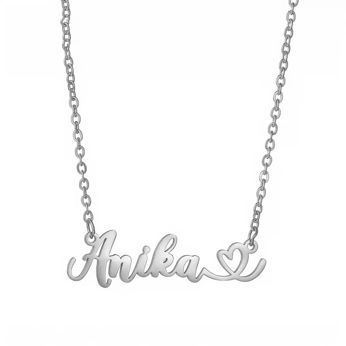 The "Amour" Personalized Heart Nameplate | Personalized Stainless Steel Name Necklace with Heart - Image 5