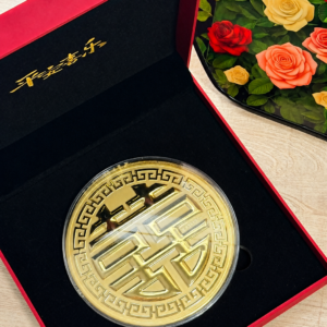 Double Happiness Gold Display Medallion
