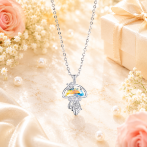 Dancing Jellyfish Aurora Shimmer Necklace