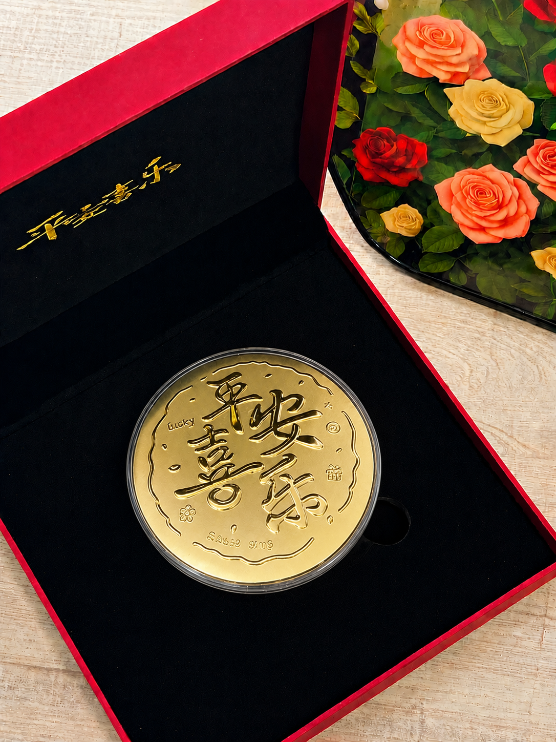 The Peace & Joy Harmony Gold Display Medallion