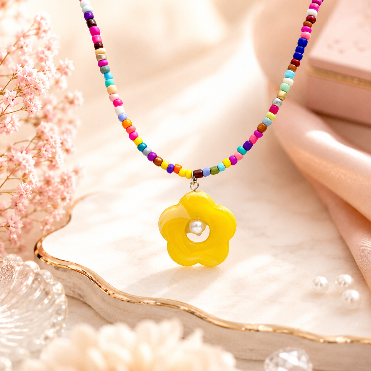 Sunshine Blossom Pearl Beaded Choker | "Our Gift to You" Collection - Image 2